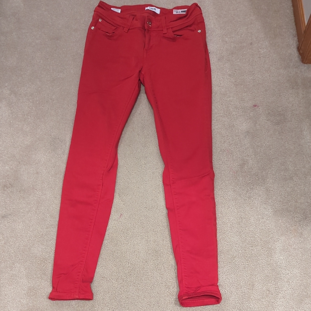 Kensie Red Skinny Jeans Stretch Denim